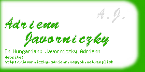 adrienn javorniczky business card